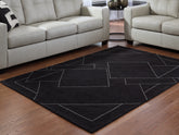 Bay Furniture Gallery - Ashley Furniture - Marav Rug - 5' x 7' Area Rug / Black/White - R407532